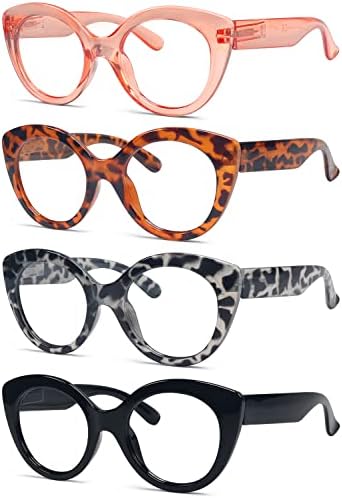 Eyekepper 4 Опаковане на Кръгли Очила за Четене Женски Ридеры в Голям Рамки за Жени + 2.50