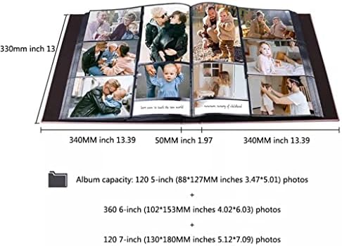 ZHAOLEI Творчески Фотоалбум с Голям капацитет, сменяем Фото албум, Семеен Фотоалбум, творческо Писане за двойки (Цвят: бял-Динозавър Doodle4, размер: 102 * 153 мм)