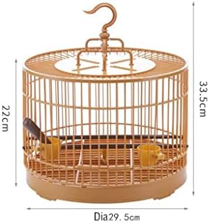 N/A Кръгла Птичья клетка Ретро Пластмасова Клетка С кормушкой Сменяеми Аксесоари за отглеждане на птици (Цвят: A, Размер: One size)