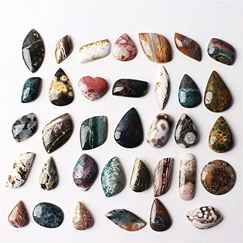 LAAALID XN216 1 бр./5 бр./10 бр/20 бр. Висулка от естествена океана Яспис произволна форма, полирани Камъни За бижута, подарък Рейки, скучна доставка, естествен цвят (цветът на: