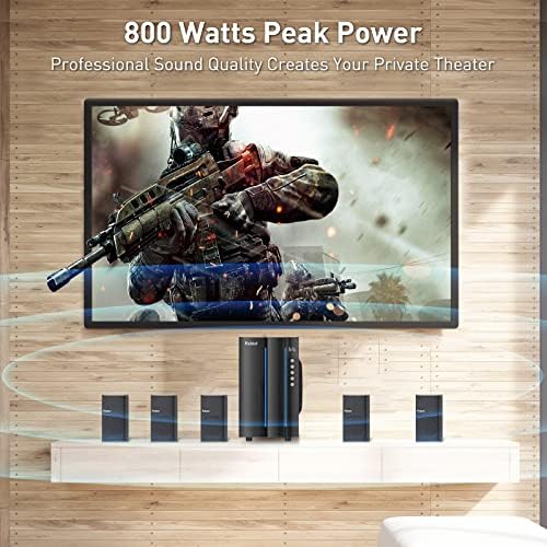 Динамиката на съраунд звук Bobtot за домашно кино - 6.5-инчов субуфер 800 W 5.1/2.1-канална Стерео система за домашно аудио системи