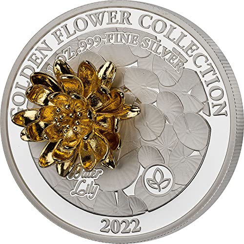 Колекция 2022 DE Golden Flower PowerCoin Водна Лилия 1 Унция Сребърна монета 5 $ Самоа 2022 Proof