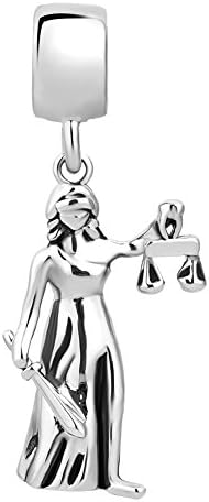 Мъниста SexyMandala с Висулки-Висулки за Европейските Гривни Дама на Гръцката Богиня на правосъдието La Justitia Темида Сляпо