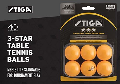 STIGA Tournament -Луксозни 3-звездни топки за пинг–понг – Официален размер и тегло 40 мм - Трайни и висококачествени топки за тенис