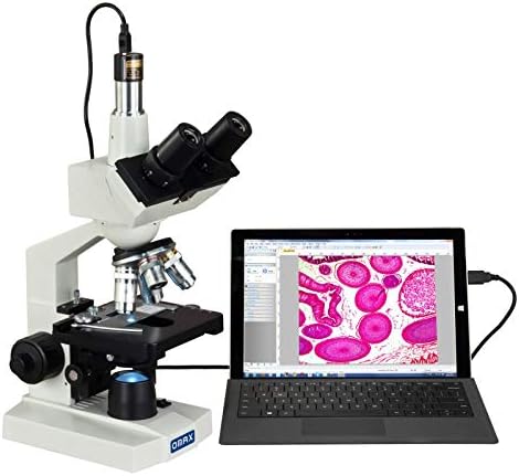 Дигиталната Лаборатория Трехокулярный Съставна led микроскоп ОМАКС 40X-2500X с Цифрова камера, USB и Пластове механично стъпало
