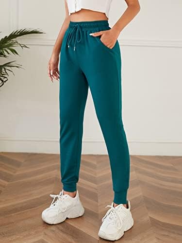 Дамски спортни панталони GWNWTT, Обикновена спортни панталони с завязками на талията (Цвят: тюркоаз Размер: X-Small)