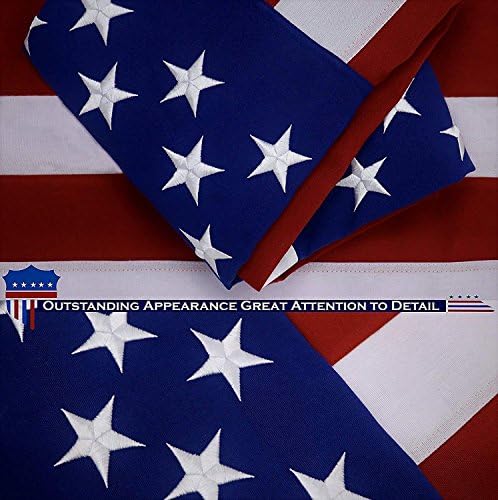 G128 Американски Флаг САЩ | 4x6 Фута | Серия StormFlyer С бродерия от полиестер, 220 гр | м2 / Флаг на страната, Бродирани Звезди,