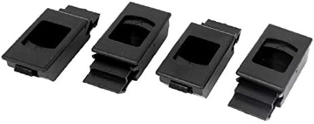 Капаче за кабинет X-DREE Пластмасова Вътрешна правоъгълна форма, черна, 4 бр. (Габинет от пластмаса, вътрешна украса tirador, правоъгълна