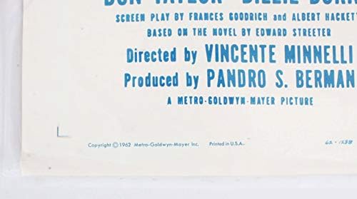Плакат на филма Бащата на булката от 1962 г., Един Лист R62/327