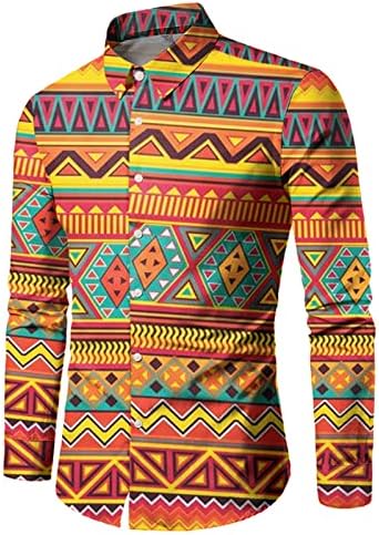 XXBR Мъжки Ежедневни Ризи с копчета С Принтом на Ацтеките, Есенни Етнически Дизайнерски Блузи с Дълъг Ръкав Свободно, Намаляване,