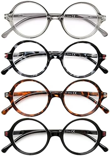 Eyekepper, 4 опаковки очила за четене, женски кръгли ридеры с малки лещи + 3,00
