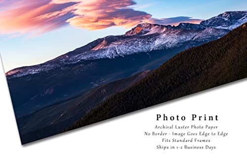 Западна снимка Принт (без рамка) Изображение на Дълги-Връх на изгрев слънце в националния парк Роки Маунтин, щата Колорадо, Пейзаж,