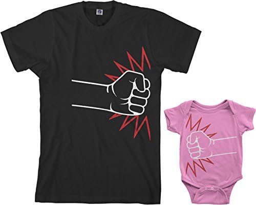 Комплект за Детско боди Threadrock Fist Удари и мъжки тениски в тон
