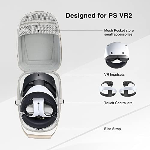 Сив калъф за носене, съвместим с Playstation VR2, Mytrix Portable Hard Shell, Пътен калъф за съхранение на слушалки PS VR2 и контролери Sense, включва в себе си защитно фолио за обектива, кър?