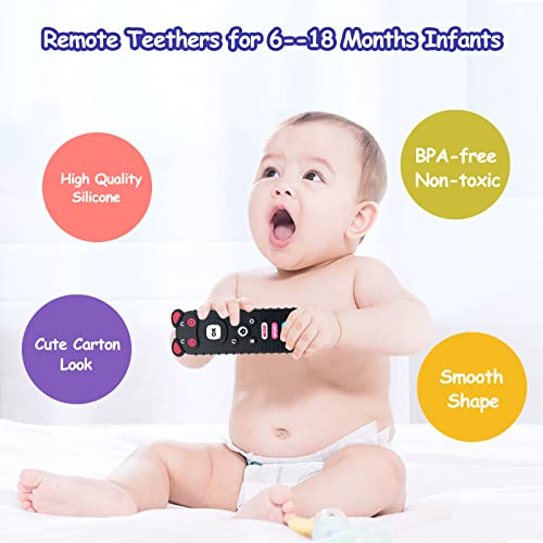 ERSIHUA 2 бр. Силиконови Играчки за никнене на млечни зъби за бебе, Прорезыватели в форма на дистанционно управление за деца от