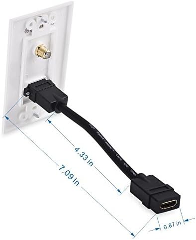 Кабел Има значение Стенни плоча HDMI с коаксиален розетка (Coax Wall Plate) - бял цвят