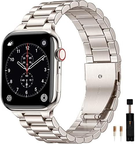 Maledan Съвместим с Apple Watch Band 45 мм 44 мм 42 мм и 49 мм 41 мм 40 мм 38 мм За мъже и жени, Метални Въжета от Неръждаема Стомана,