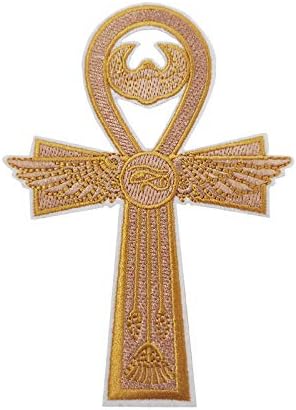 Сладък Нашивка с Логото на Ankh Egyptian Cross Sign, Бродирани Желязо Нашивке