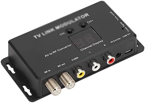 LHLLHL UHF TV Link Модулатор на AV-Радиочестотни Конвертор IR удължител с 21-канальным дисплей PAL/NTSC по Избор Пластмаса Черен