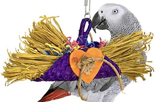 Bonka Bird Toys 950 Играчка за хранене на папагал, измельчающего Тако, от ярка естествена лико и палмови листа. Качеството на продуктите