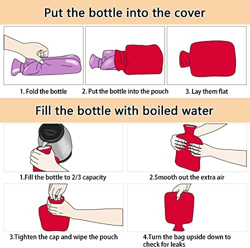 Бутилка за гореща вода с капак, Издръжлива чанта за гореща вода с обем 2 л за Нагряване на ръцете и на Краката, премахване на болка