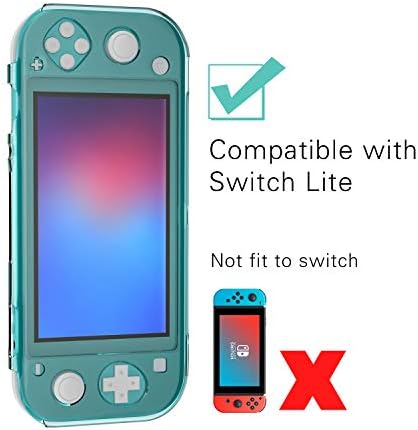 Защитен калъф ECHZOVE за Nintendo Switch Lite, Твърд Прозрачен калъф за Nintendo Switch Lite не е подходящ за скинам - Тюркоаз