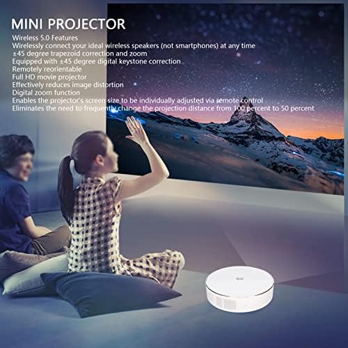 Мини Led Проектор, Открит Шрайбпроектор 4K 1080P за домашно кино, Преносими видео проектор Bluetooth С поддръжка на 140 инча, Съвместима