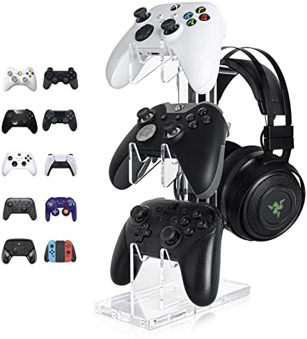 Универсална 3-Нива поставка за контролера и слушалки OAPRIRE за Xbox ONE X Switch PS4 PS5 PC, Титуляр на контролера, Игри и Аксесоари,