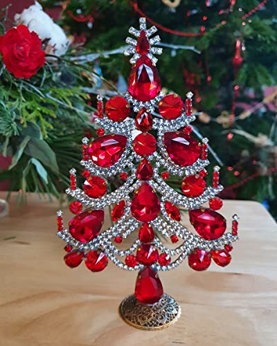 Очарователна Коледна елха (Червен), Луксозно украсата на елхата на рождественском плот