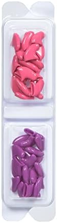 Капачки за нокти Кити Caps за котки | Светло лилаво и ярко розово, 40 броя, Големи - 3 опаковки | Сигурна, стилна и хуманен алтернатива
