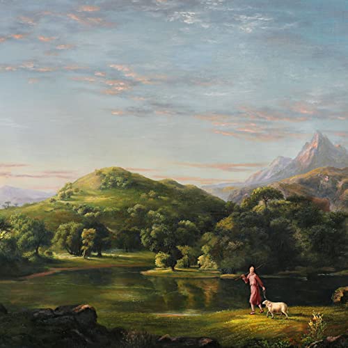 Добрият пастир - възпроизвеждане на картини с маслени бои ръчно изработени Томас Коул, планини в catskills-Ню Йорк, величието на