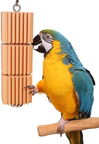 Кула Папагал - Желобчатая Подвесная играчка-Птица в Pinstripe (Голяма)