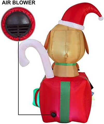 Joiedomi 6 Фута Коледен Надуваем Кученце, Надувное Украса за двора Кученце в подарък с Вградени светодиоди Надуваеми играчки за