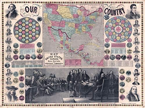 Карта 1859 г.| Карта на Съединените Щати, Канада, Мексико, антилските острови и Централна Америка| N