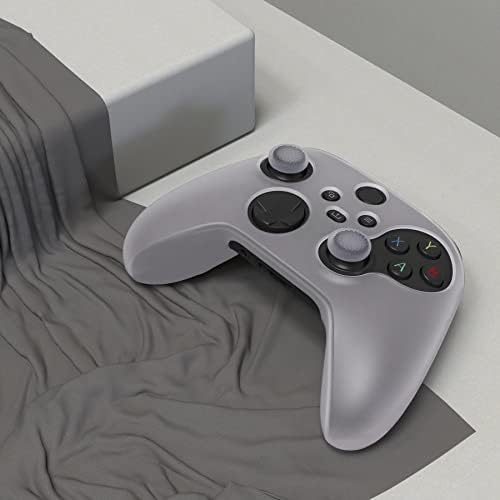 PlayVital Прозрачна Бяла Противоскользящий Силиконов калъф серия Pure контролера на Xbox X series / S, Мек Гумен Защитен калъф за
