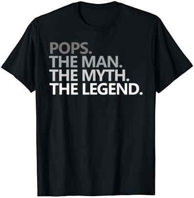 Мъжка тениска THE POPS MAN THE МИТ THE LEGEND Подарък за Дядо си, за Деня на бащата