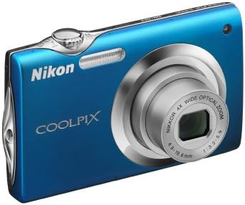 Цифров фотоапарат Nikon Coolpix S3000 12 Мегапиксела, 4-кратно оптично намаляване на вибрациите (VR) и 2,7-инчов LCD дисплей (син
