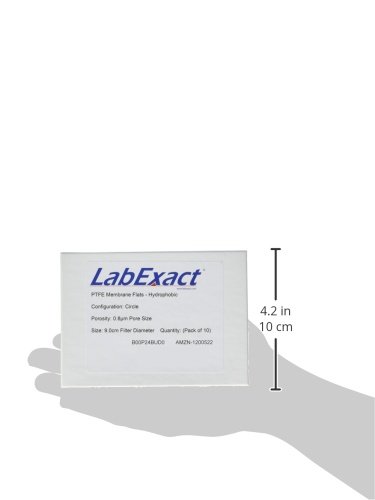 LabExact 1200522 Плоска мембрана от PTFE, Хидрофобен, 0,8 микрона, 9,0 см (опаковка от 10 броя)