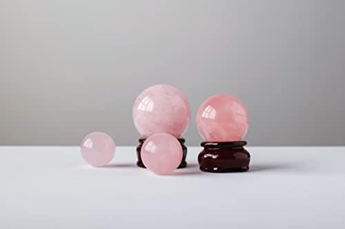 Сфера от естествен розов кварц без стойка - Кълбо от розов кварц със скъпоценни камъни - Кълбо От Розов кварц - Топка от Необработени Розов кварц - Лечебен кристали о?