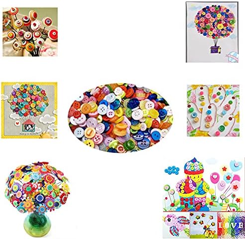 Копчета 1000 бр, Кръгли Копчета с Различни Размери за Шиене със собствените си ръце, Детска Ръчно Рисувани копчета, Разноцветни