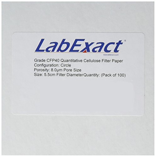 Филтърна хартия от качествена маса LabExact 1200249Grade CFP40, 8,0 хм, 5,5 см (опаковка по 100 броя)