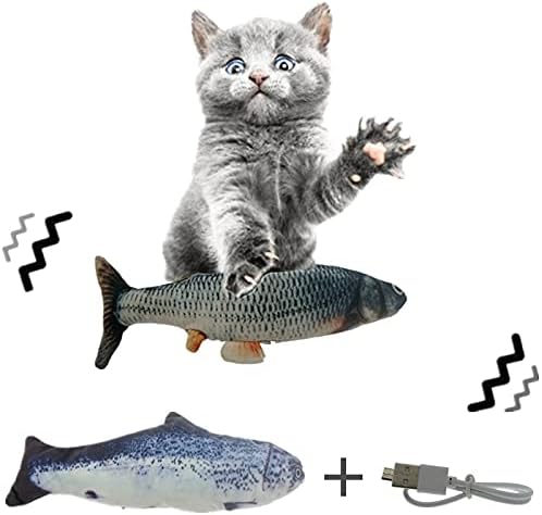 играчки за котки от 30 см Играчка за котки, Имитация на Зареждане на Риба, Танци, Скачане, Подвижната и Гъвкава Риба, Играчка за