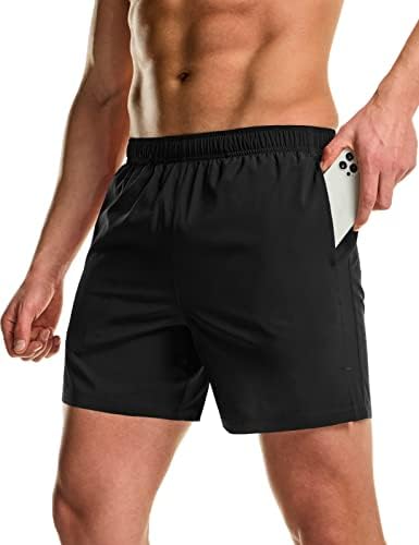 Мъжки къси Панталони за Активно Бягане TSLA, Шорти за тренировки, бързо съхнещи, Спортни къси Панталони за фитнес зала с Джобове