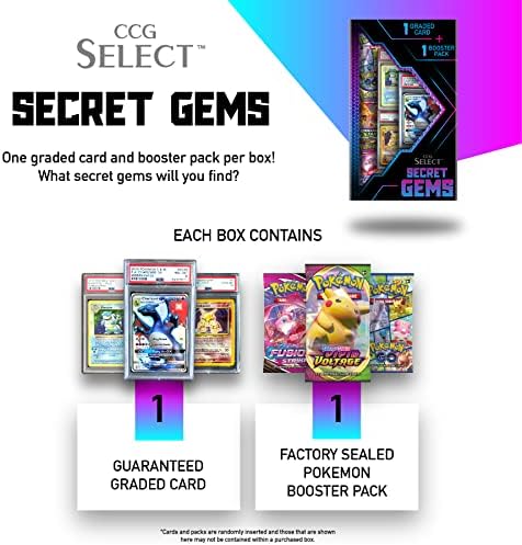 CCG Select Secret скъпоценни Камъни Mystery Box | 1 Бустер + 1 Градуированная карта | е Съвместим с карти Покемон