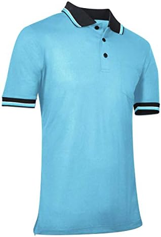 Мъжка риза с къси ръкави съдиите по бейзбол и софтбол на района CHAMPRO, полиестер, светло синьо, голям размер, САЩ