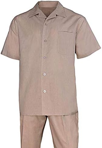 Прогулочный комплект Milano Moda от лен (риза с къс ръкав и дълги панталони). 5 Цвята