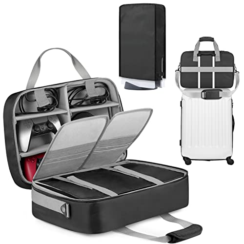 Пътен калъф FOREGOER за PS5, Пътна чанта за носене на конзолата Playstation 5, Чанта за съхранение слот аксесоари, Съвместим с цифровото
