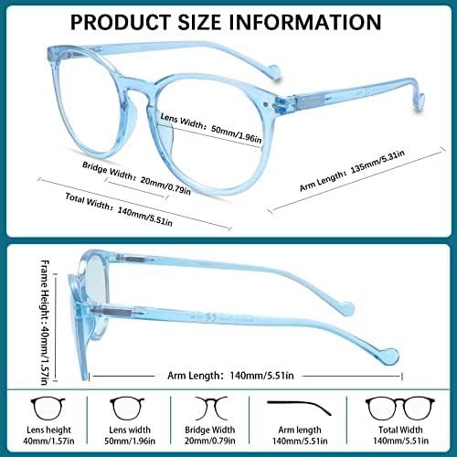COJWIS 5 Опаковки Очила за четене за жени, блокер Синя светлина Компютърни Ридеры с пружинным тръба на шарнирна връзка, Очила от