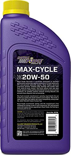 Royal Purple (06316-6PK Max-Cycle 20W-50 високо ефективно Синтетично мотоциклетное масло с висока производителност - 1 литър, (в