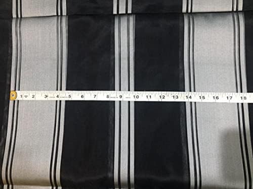 Тъкан от коприна, органза черна ивица 54id=11004 на ярду